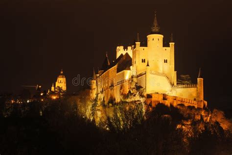 View of Alcazar of Segovia in Night Stock Image - Image of castile, antique: 51014129