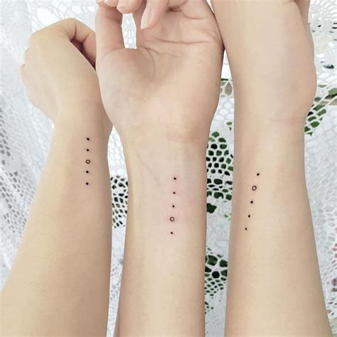 Matching three best friends tattoos inked on the wrists | Friend ...