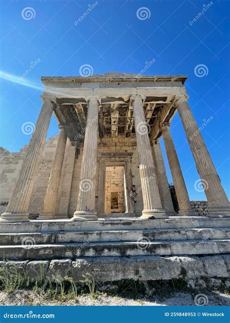 Vertical Shot of the Temple of Athena Nike, Acropolis Stock Image - Image of ancient, ruin ...