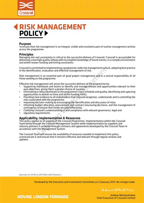 Risk Management Policy - Crossrail Learning Legacy