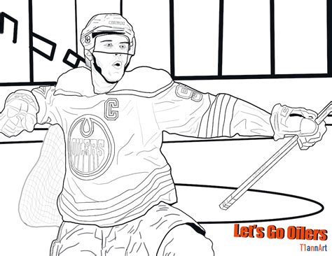 Connor McDavid / Coloring Pages / Edmonton Oilers / NHL - Etsy España