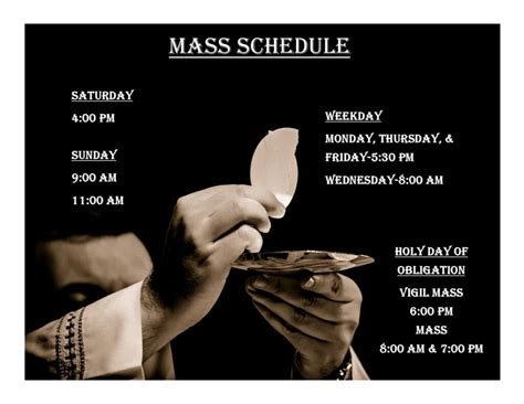 Mass Schedule | Our Lady of Angels Catholic Church