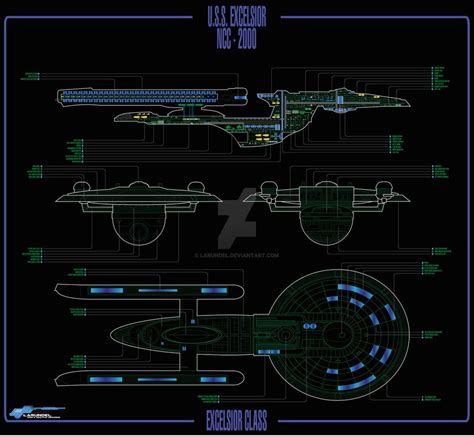 Excelsior Class MSD/ Blueprint by https://www.deviantart.com/larundel ...