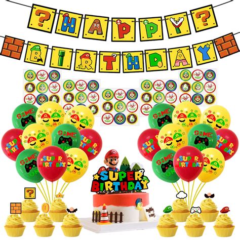 Buy Super Mario Birthday Party Decorations Kit,Super Mario Theme Party ...