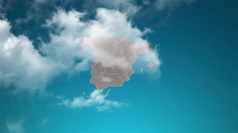 spain country map with zoom in Realistic Clouds Fly Through. camera ...