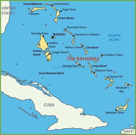 Bahamas Karte Städte