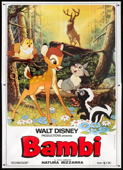 Bambi (1942) Original R1983 Italian 4 Fogli Movie Poster - Original ...