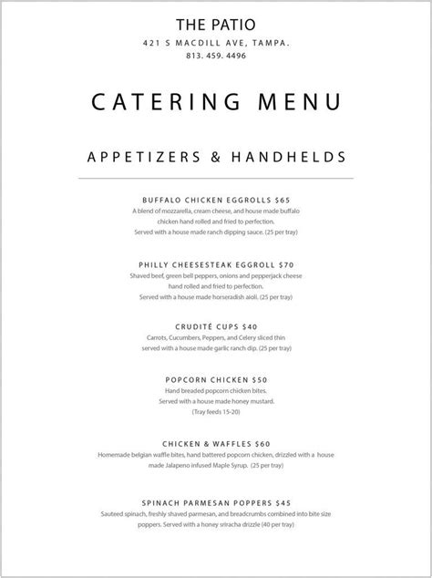 Catering - The Patio | Tampa