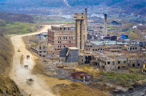 Ruins of an old paper mill on Sakhalin Island, Russia : r/bizarrebuildings