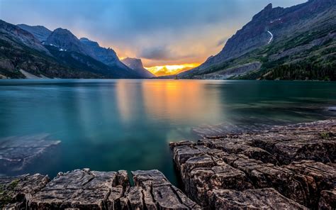 St. Mary Lake in Montana, USA wallpapers and images - wallpapers ...