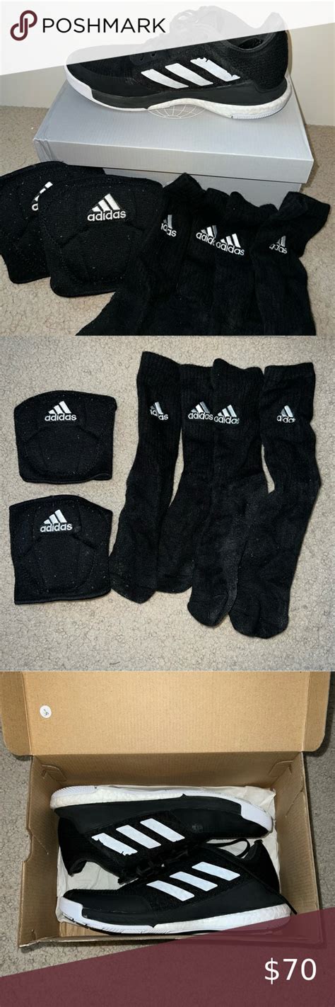 Adidas Volleyball Shoes with Kneepads & 2 Pairs of Black Socks Adidas Volleyball Shoes, Adidas ...