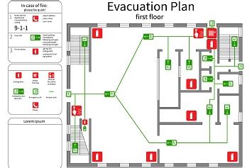 Emergency Evacuation Floor Plan Template - SampleTemplatess - SampleTemplatess