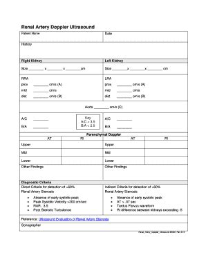 Renal Artery Doppler Ultrasound - Miarad.com - Fill and Sign Printable Template Online