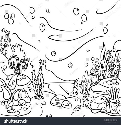 Sea Bottom Hands Drawing Coloring Book Stock Illustration 2022683492 | Shutterstock