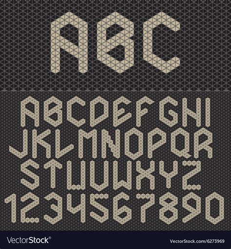 Triangle font geometric alphabet on dark b Vector Image