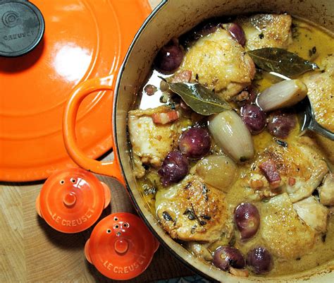 Le Creuset Guest Recipe Post ~ Chicken with Black Grapes and Marsala Sauce