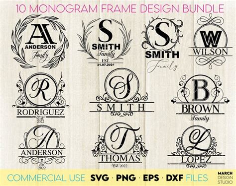 Monogram Frame SVG Split Monogram SVG Family Sign Svg | Etsy