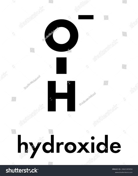 Hydroxide Anion Chemical Structure Skeletal Formula Stock Vector ...