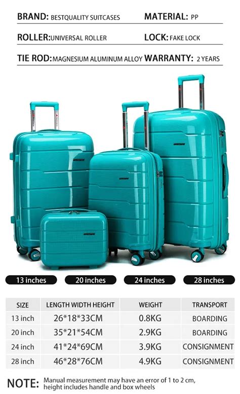 Set of 4 Lightweight Travel Luggage - Best Quality Suitcases