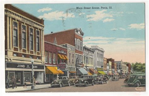 Paris, IL - Main Street Scene - Postcard - Aug 5, 1968. | Small towns, Visit chicago, Welcome to ...