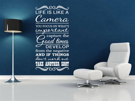 Inspiring Wall Quote life is a Camera.. Wall Art Sticker, Vi Nyl, Decal ...