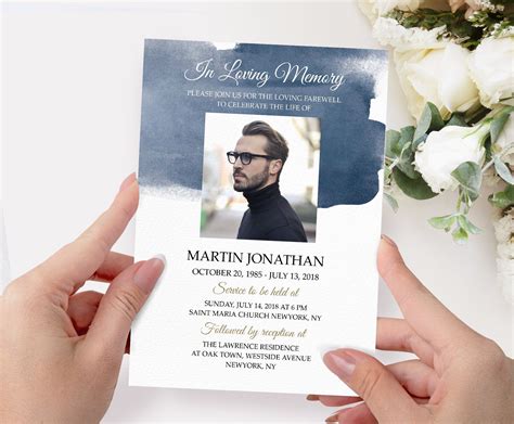 Celebration Of Life Announcement Template Free Web Design Invitations ...