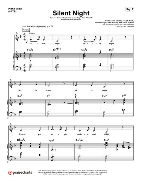 Silent Night Sheet Music PDF (Lauren Daigle) - PraiseCharts