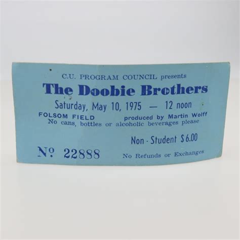 1975 The Doobie Brothers Concert Ticket | Property Room