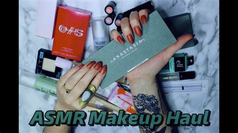 ASMR Makeup Haul (Whispered) Part 1 - ELF, Glossier, Anastasia Beverly ...