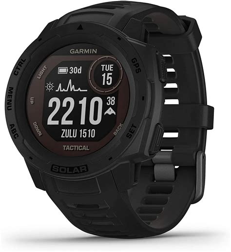 Garmin Instinct Solar Tactical, Solar-Powered Rugged Outdoor Smartwatch with Tactical Features ...