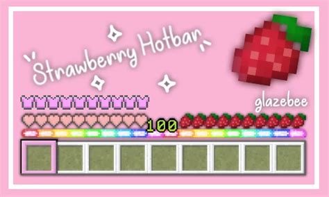 Glazebee's Strawberry Hotbar Minecraft Texture Pack