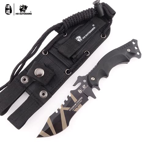 HX Outdoors Radiation TRIDENT 440C Stainless Steel Camping Hunting Army Survival Knife Outdoor ...