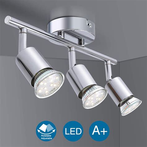 3-Light Ceiling Light Fitting Industrial Spot Lights Multi-Directional Wide Lighting Angle ...