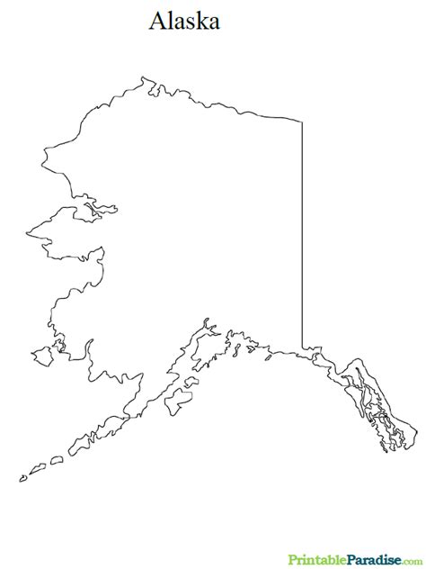 Printable State Map of Alaska