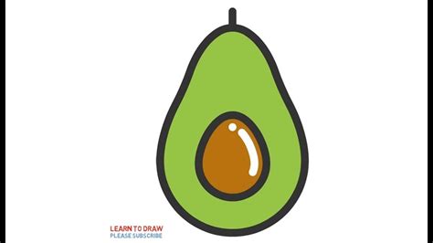 How To Draw a Avocado Step By Step For Kids - YouTube