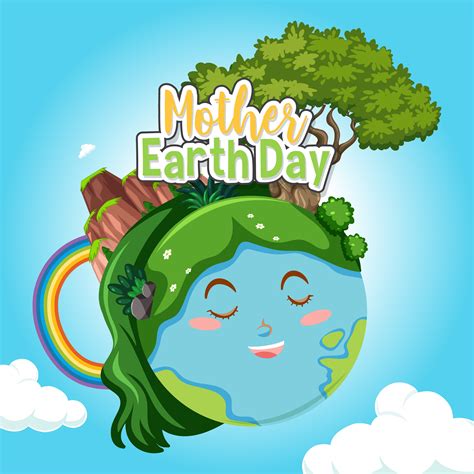 Poster design for mother earth day with happy earth 1154911 Vector Art at Vecteezy