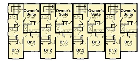 Modern 4-Plex House Plan with 3 Bedroom Units - 42600DB | Architectural Designs - House Plans