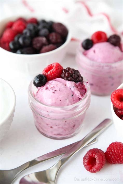 Triple Berry Frozen Yogurt | Dessert Now Dinner Later