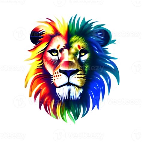 Colorful lions Head Logo, lions face Sticker, modern pop art style ...