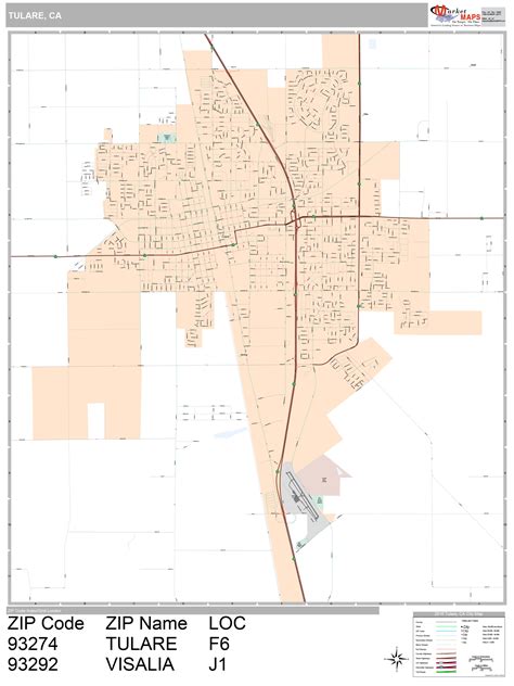 Tulare California Wall Map (Premium Style) by MarketMAPS - MapSales.com