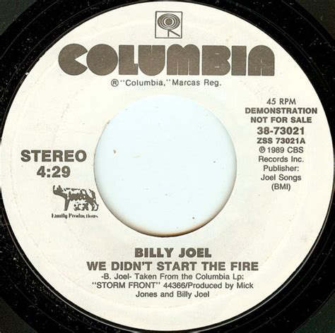 Billy Joel - We Didn't Start The Fire (1989, Vinyl) | Discogs