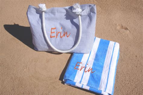 Personalized Beach Bag and Beach Towel, Bridesmaid Gift Set - Etsy ...
