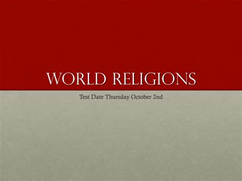 World Religions