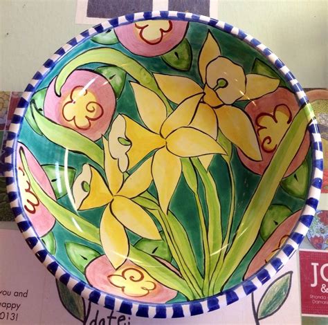 Damariscotta Pottery daffodil serving bowl Porcelain Ceramics, Porcelain Painting, Hand Painted ...