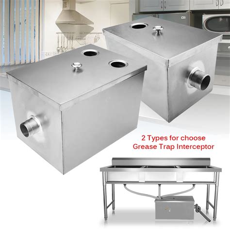 Grease Trap Interceptor Set Stainless Steel Detachable Design For Restaurant Kitchen Wastewater ...