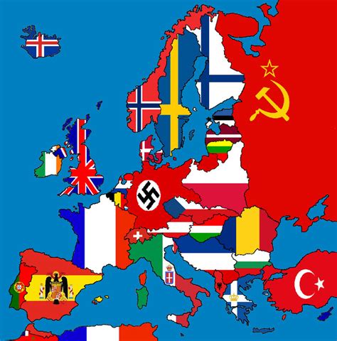 Flag map of Europe (1938) by DinoSpain on DeviantArt