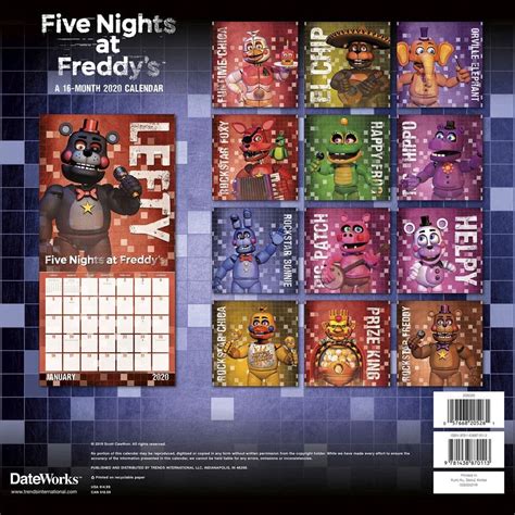 Fnaf Calendar - Customize and Print