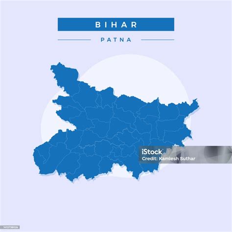 National Map Of Bihar Bihar Map Vector Illustration Vector Of Bihar Map ...