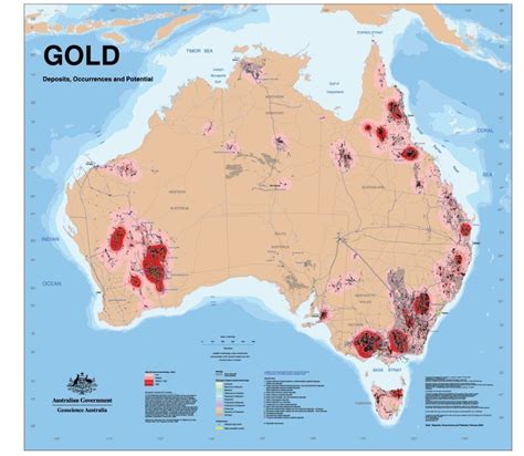 This map shows the known gold deposits in Australia. Payable gold was ...