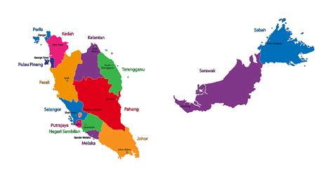 Large states map of Malaysia | Malaysia | Asia | Mapsland | Maps of the World